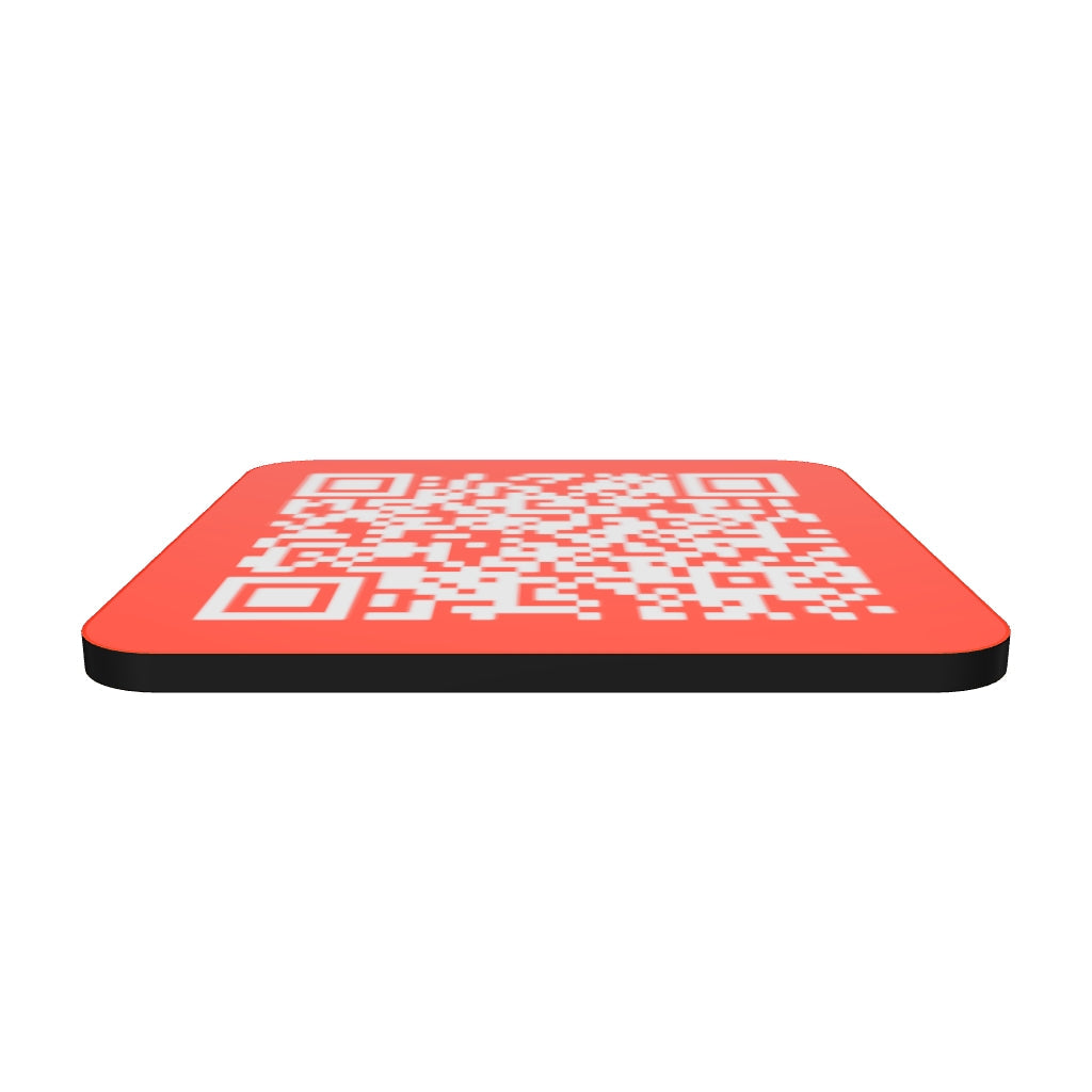 Cork-back coaster Fuck you Troll QR