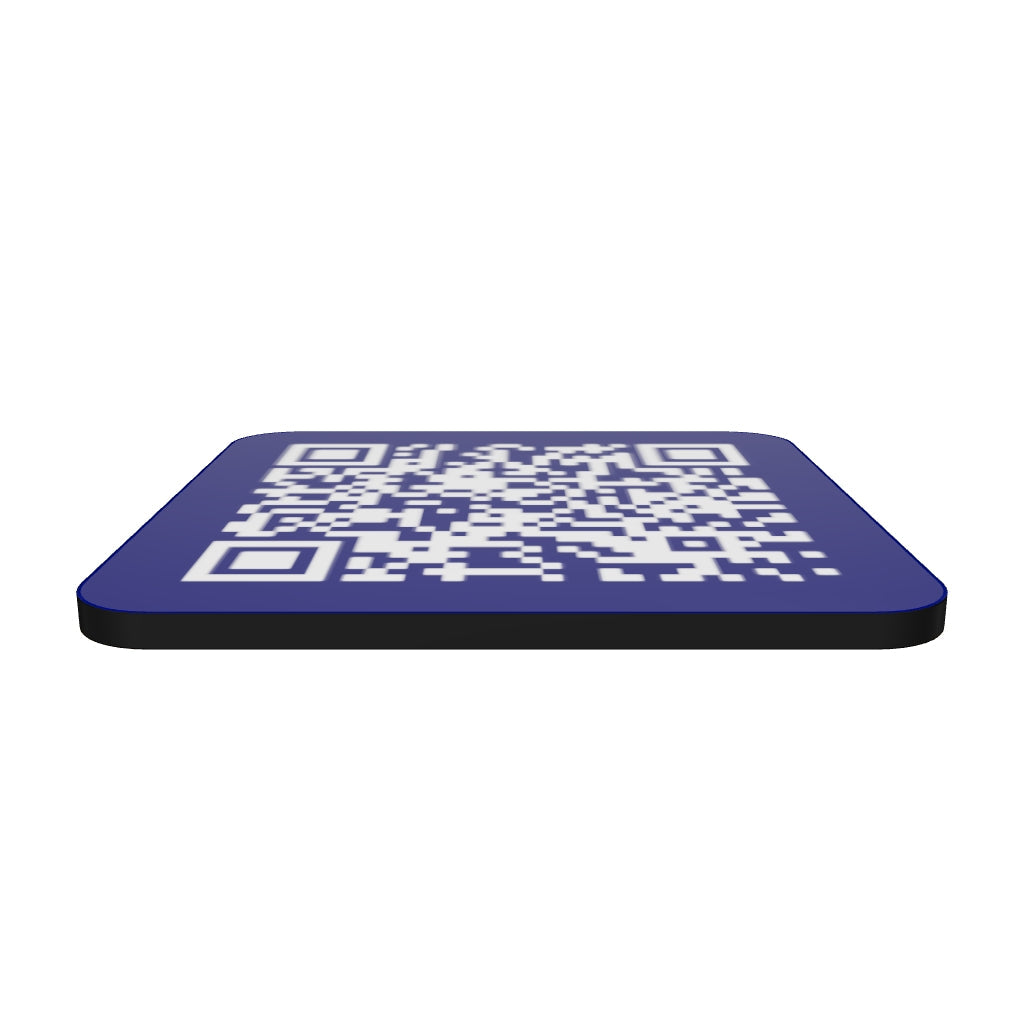Cork-back coaster I am a good citizen QR joke
